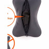 Подушка-косточка SIGER на подголовник автомобиля перфорированная экокожа ромб (черная) pkp002-b